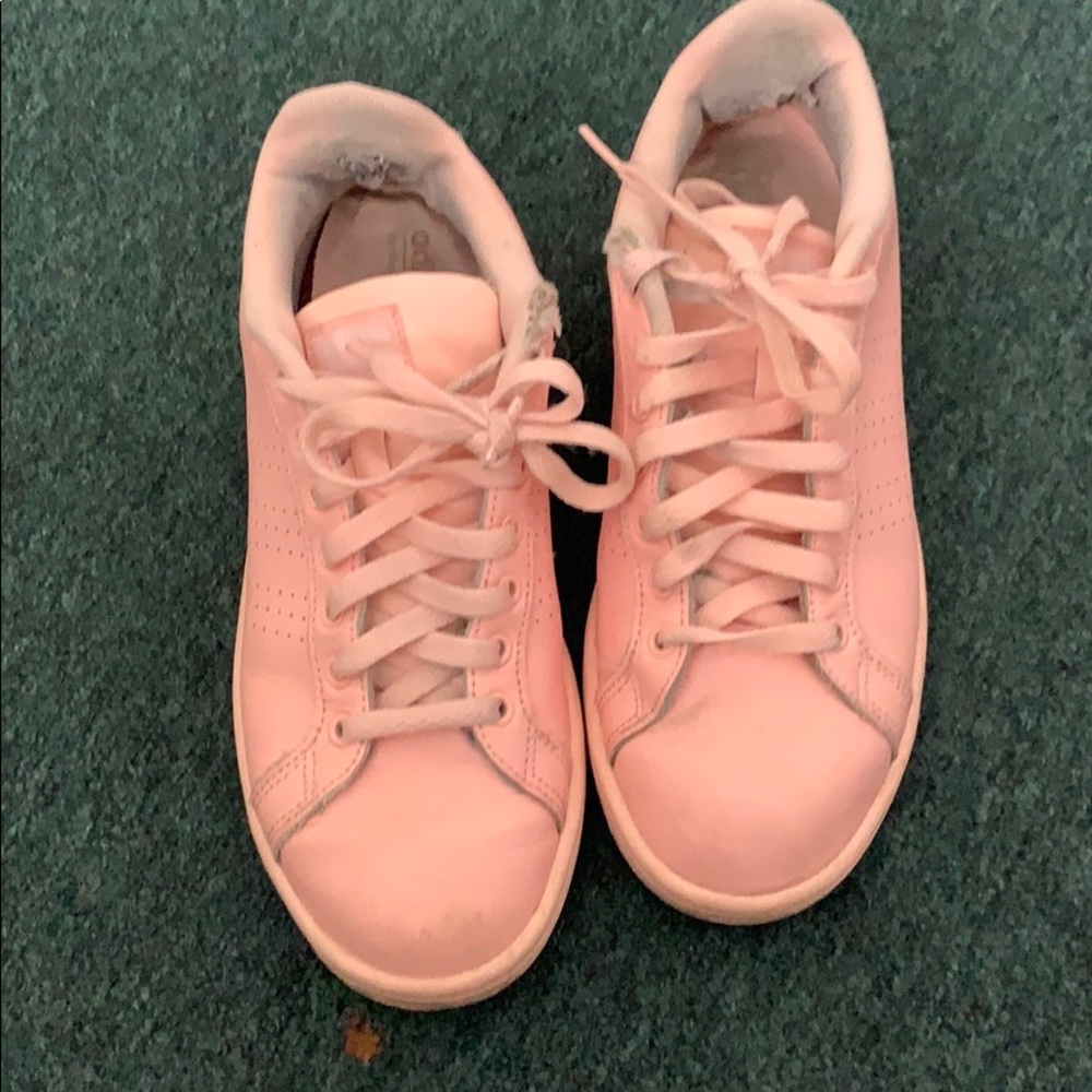 Baby pink Adidas cloud foam sneakers